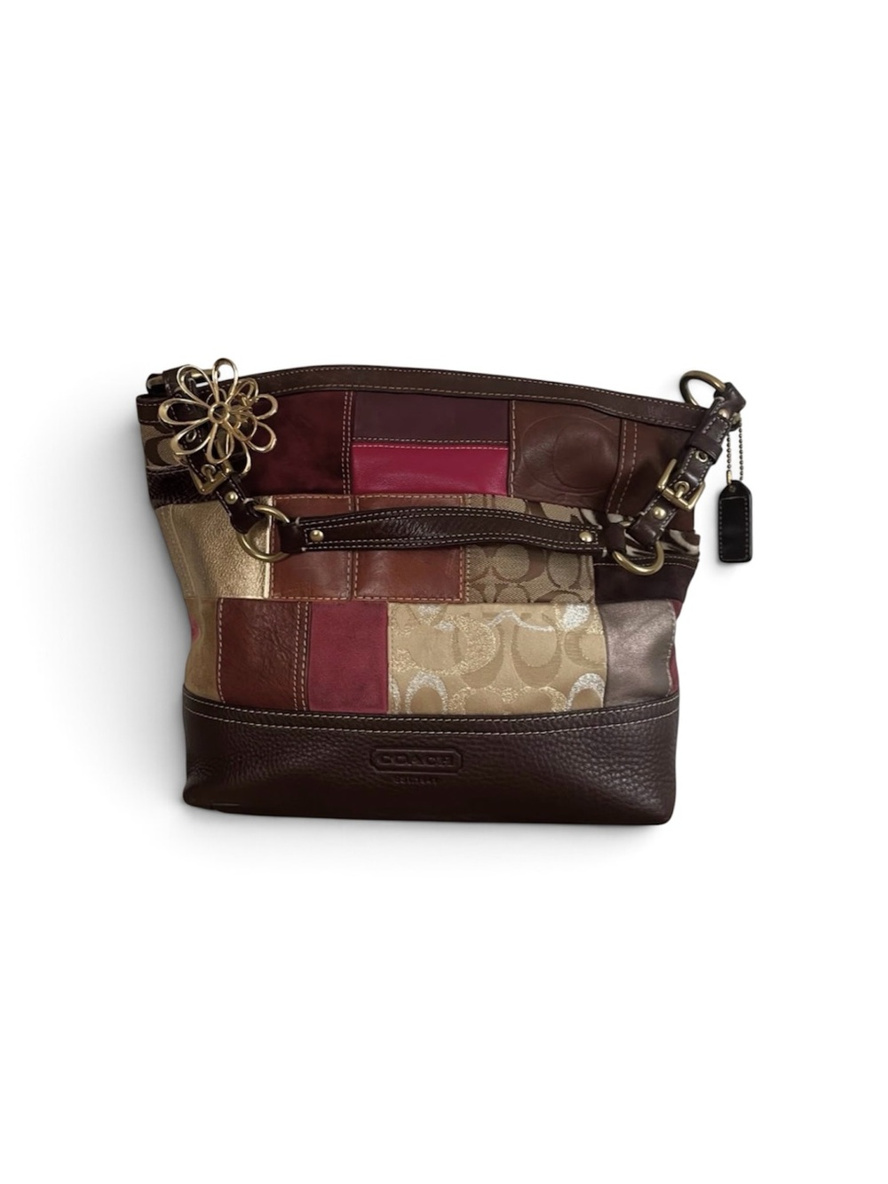 COACH Patchwork Tote Bag Leather Suede W/Dust Bag Vintage 2006